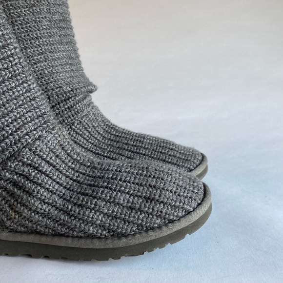 UGG Grey WoolKnitted Knee High Boots size 6 - Picture 3 of 13